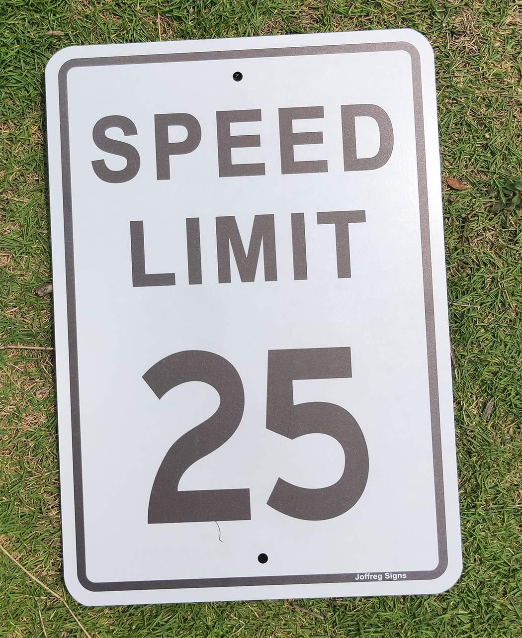 Joffreg Speed Limit 25 MPH Sign,17 x12 Inches,Reflective Aluminum,2 Pack