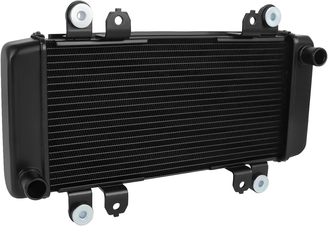Aluminum Cooling Radiator Replacement for Kawasaki Ninja 250 Ninja 300 Z250 Z300 2013-2019 Engine Radiator Cooler (black)