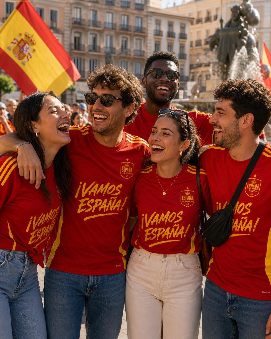 CUMBERS PAX Textil - Camiseta Roja ¡Vamos España! 2026, Diseño Exclusivo, Fabricada en España, para Hombre, Mujer y Niño | Camiseta Roja para Animar a la Selección en Eventos Deportivos