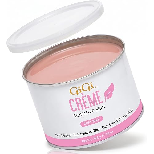 GiGi Crème Wax for Hair Removal, Soft Wax for Sensitive Skin, Face & Body, Gentle Formula, 14 oz, 1 Pack