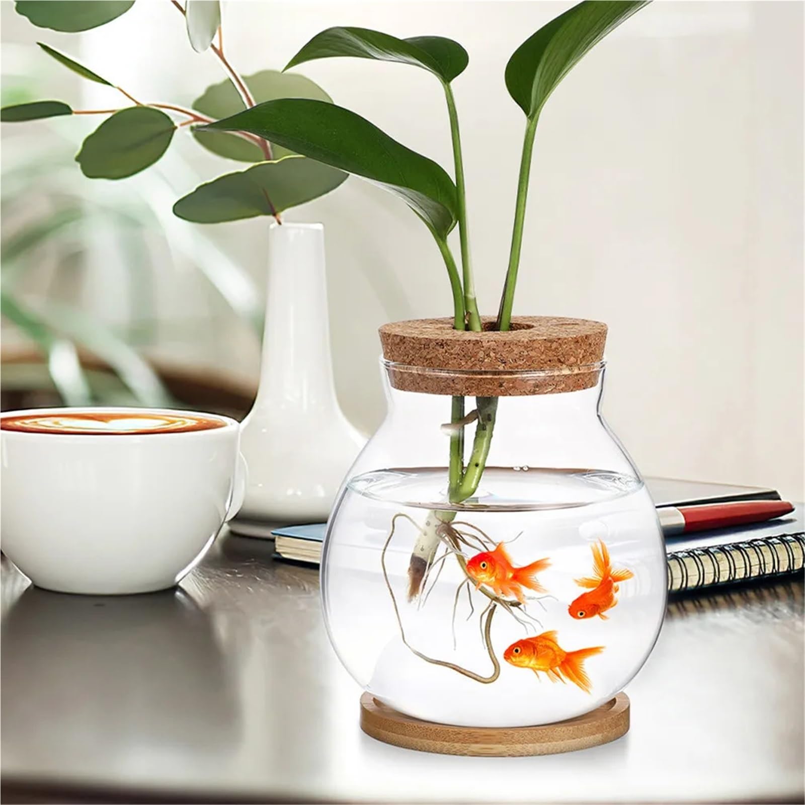 Vase Hydroponique Verre Vase hydroponique en Verre Transparent, Design for Plantes d'intérieur, Station de Propagation Bureau, décor esthétique, Utilisation Polyvalente