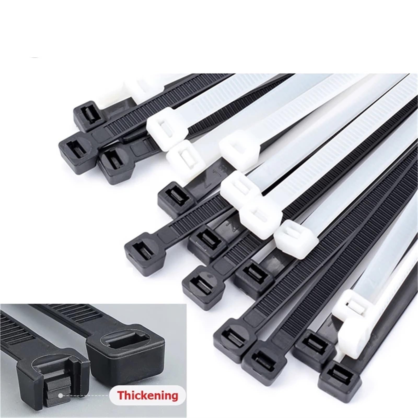 Bridas para Cables, 400 Piezas de Correas cordón autoblocantes Nailon, Bucle sujeción, Alambre plástico(Black,3x100mm)