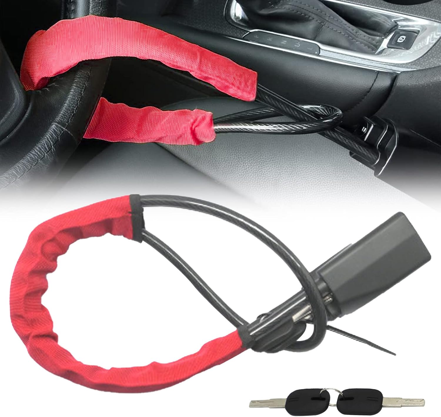 NASHARIA Car Lock Steering Wheel Car Club Steering Wheel