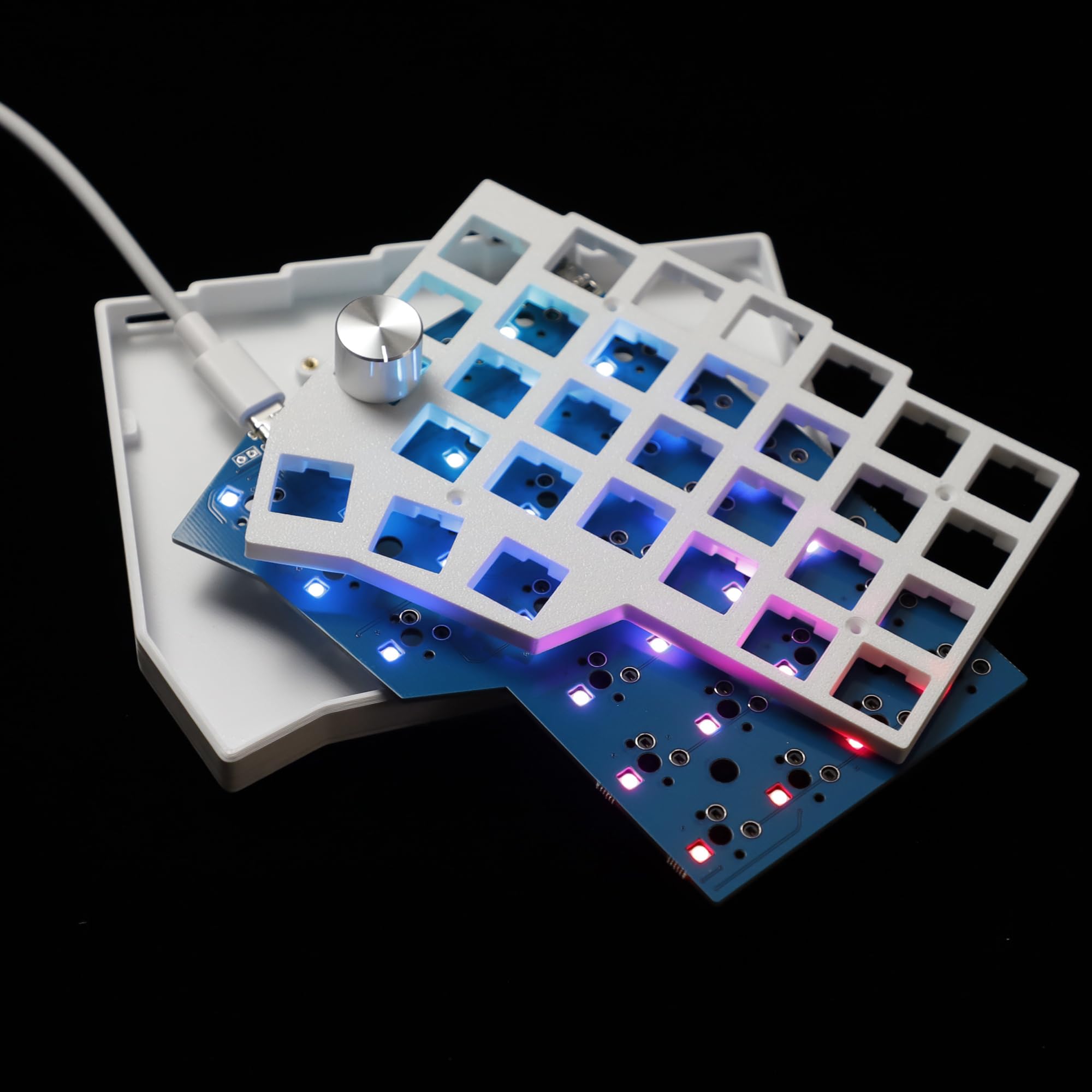 YMDK BORNE Manopola Corne4×6 Layout 58 Tasti Ergonomico Wired Hot-swap Split MX Tastiera Meccanica South RGB QMK Fiala Programmabile