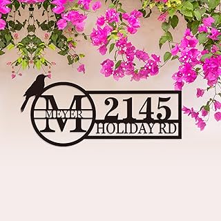 House Numbers for Outside Address Numbers for Houses Personalized Address Sign with Birds Personalized House Number Sign with Last Name Metal Address Plaque Outdoor Address Sign Custom Numbers for a House Housewarming Gift