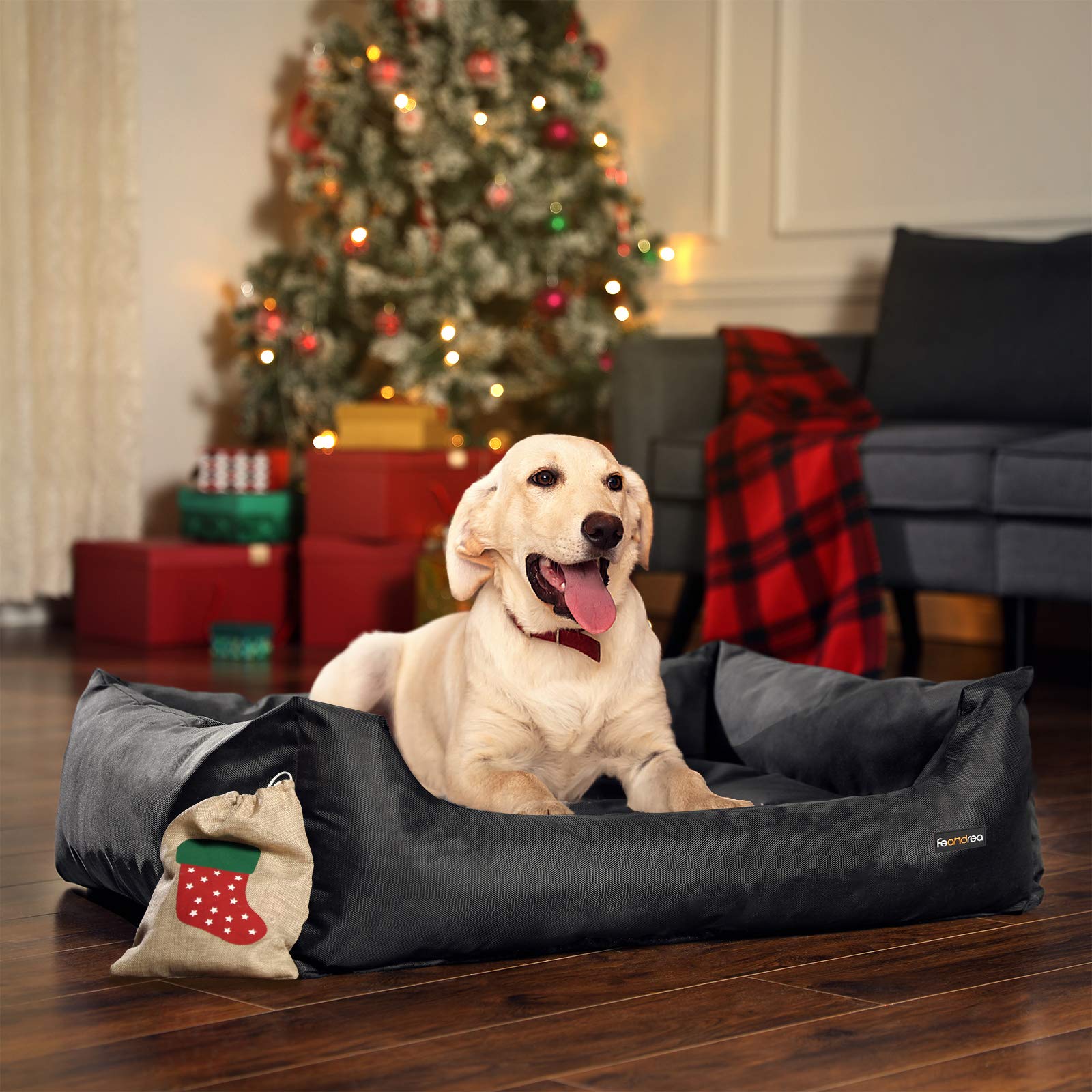 Feandrea Luxus Hundebett, XL, Hundekissen, aus Oxford-Gewebe, unten mit einem Anti-Rutschboden, 100 x 70 cm PGW28H