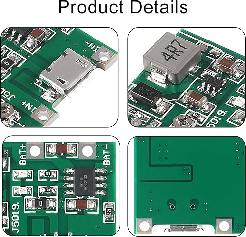 Miniatura 3 de 10 unids 18650 18650 Li-ion cargador de batería módulo 2A USB TP4056 ajustable Boost Módulo DC-DC 3.7V a 5V 9V 12V Step Up Boost Módulo DIY Kit