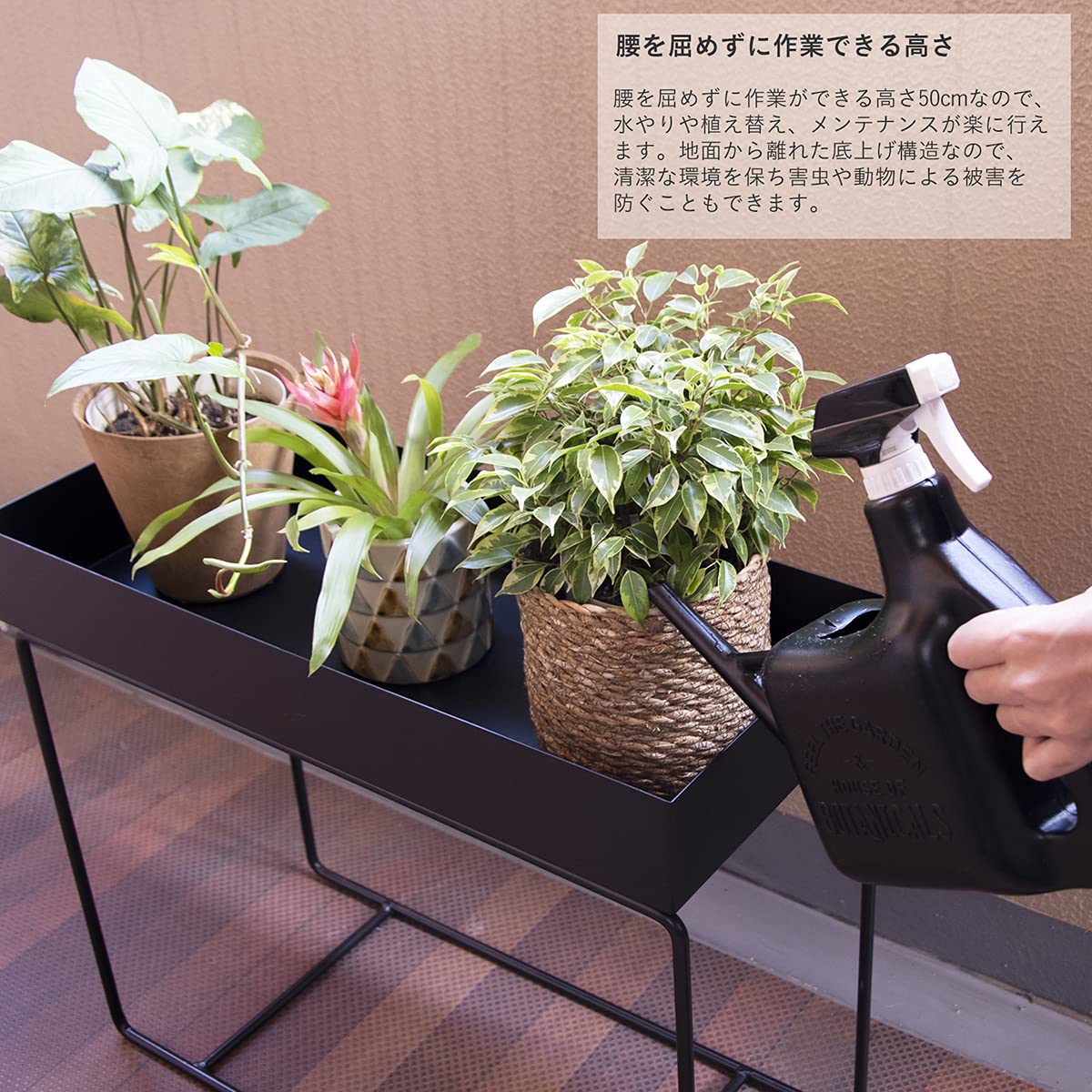 フラワースタンド プランタースタンド 園芸ラック アイアン 植木鉢 ブラック Amazon.co.jp: Rocotto プランター アイアン フラワースタンド