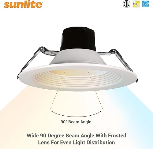 Miniatura 8 de Sunlite 87733-SU - Lámpara empotrable LED CCT redonda de 8 pulgadas, regulable, multivoltio, temperatura de color 30K35K40K, certificación ETL,
