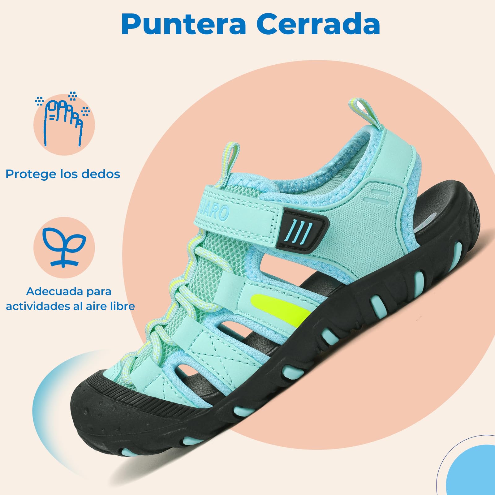SAGUARO Sandalias Calzado de Verano para Niños Puntera Cerrada para Trekking y Senderismo Tallas 25-38 — view 3