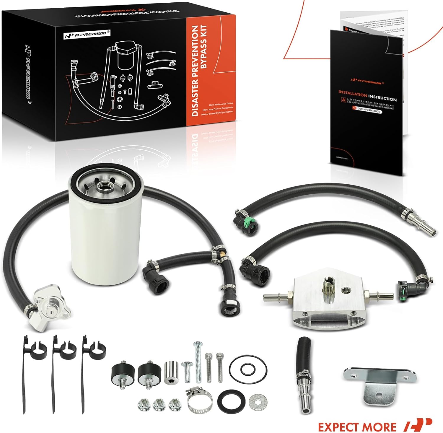 A-Premium - CP4 Disaster Prevention Kit with Installation Instructions - Compatible with 2011-2022 Ford F250 F350 F450 F550 Super Duty - with 6.7L Powerstroke Diesel Engine - Replace# CP4-6.7F-BP-G2.1