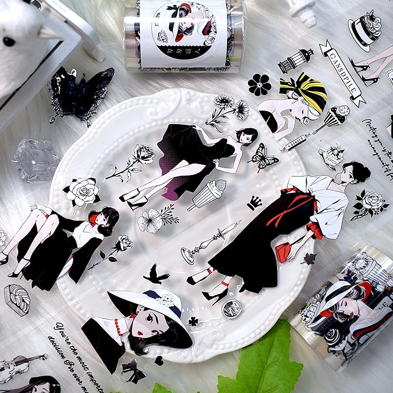 Image of New Popular PET Tape Modern Girls Collage Glossy Washi Tape for Decoration Small Fresh Flower Materials (90724)