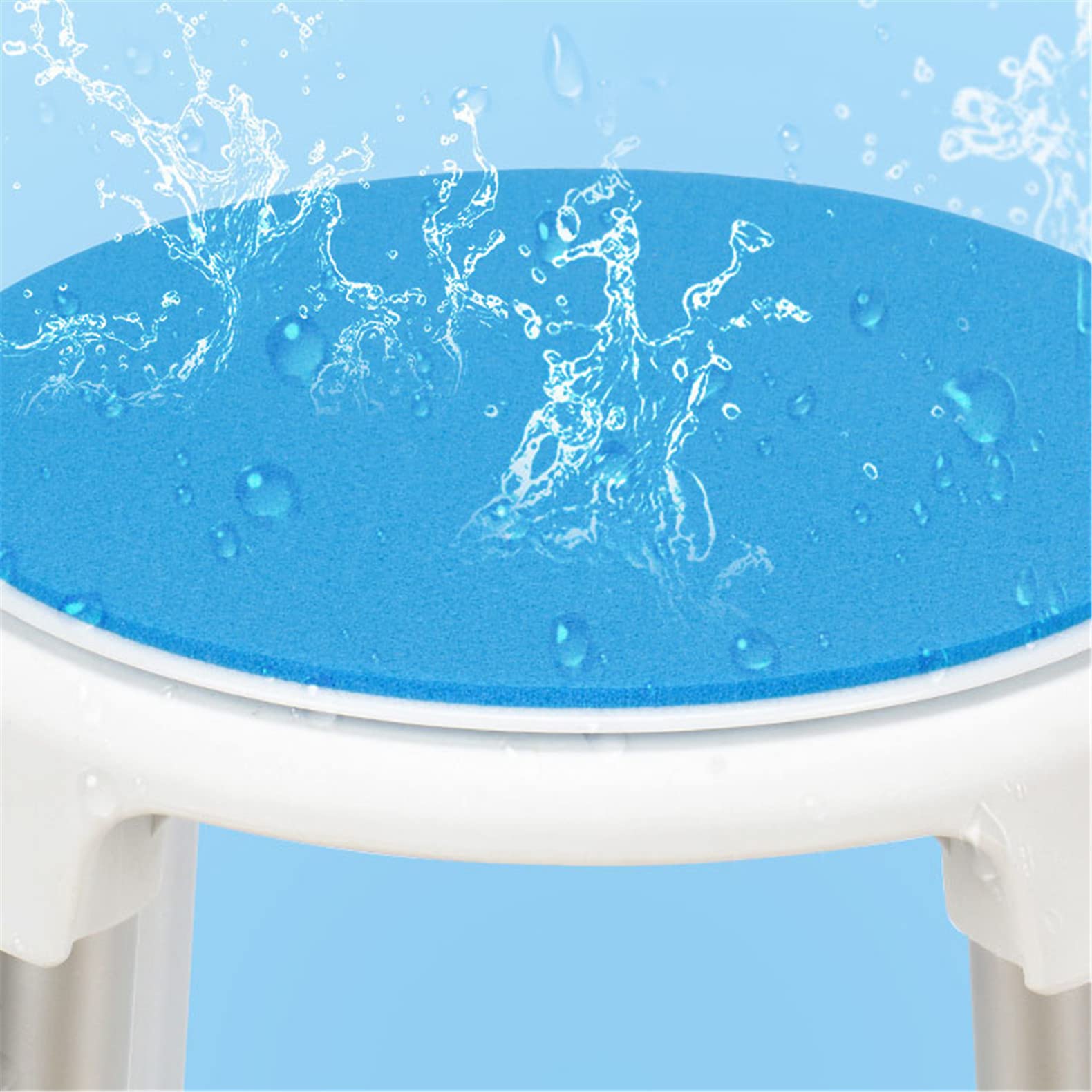 Silla de Ducha giratoria de 360 Grados con Taburete de Ducha Ajustable Acolchado y sin Herramientas, Silla para bañera y Banco para Asiento de bañera con Puntas de Goma Antideslizantes