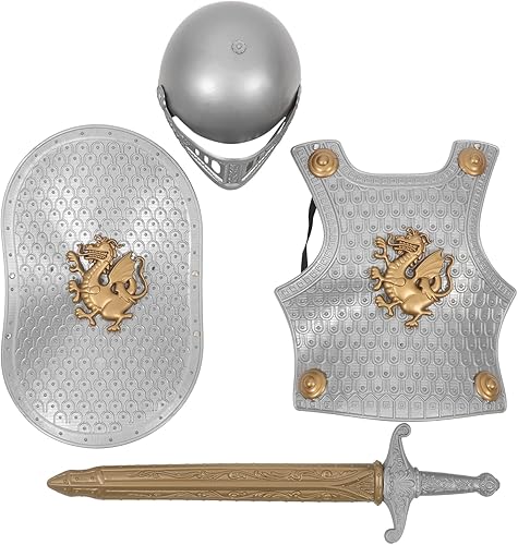 Toyvian Conjunto de cascos para niños pequeños, trajes para niños, disfraz de guerrero de batalla, accesorios para niños, conjunto de caballero para
