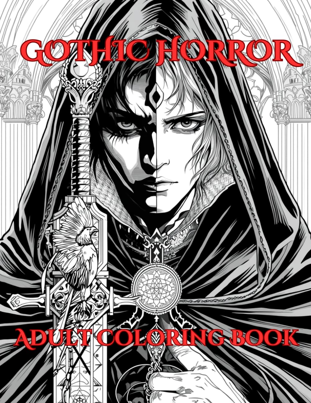 Gothic Horror & Serials Adult Coloring Book: 30 Terrifying Portraits of Monsters, Dark Killers, and Macabre Scenes for Horror Fans
