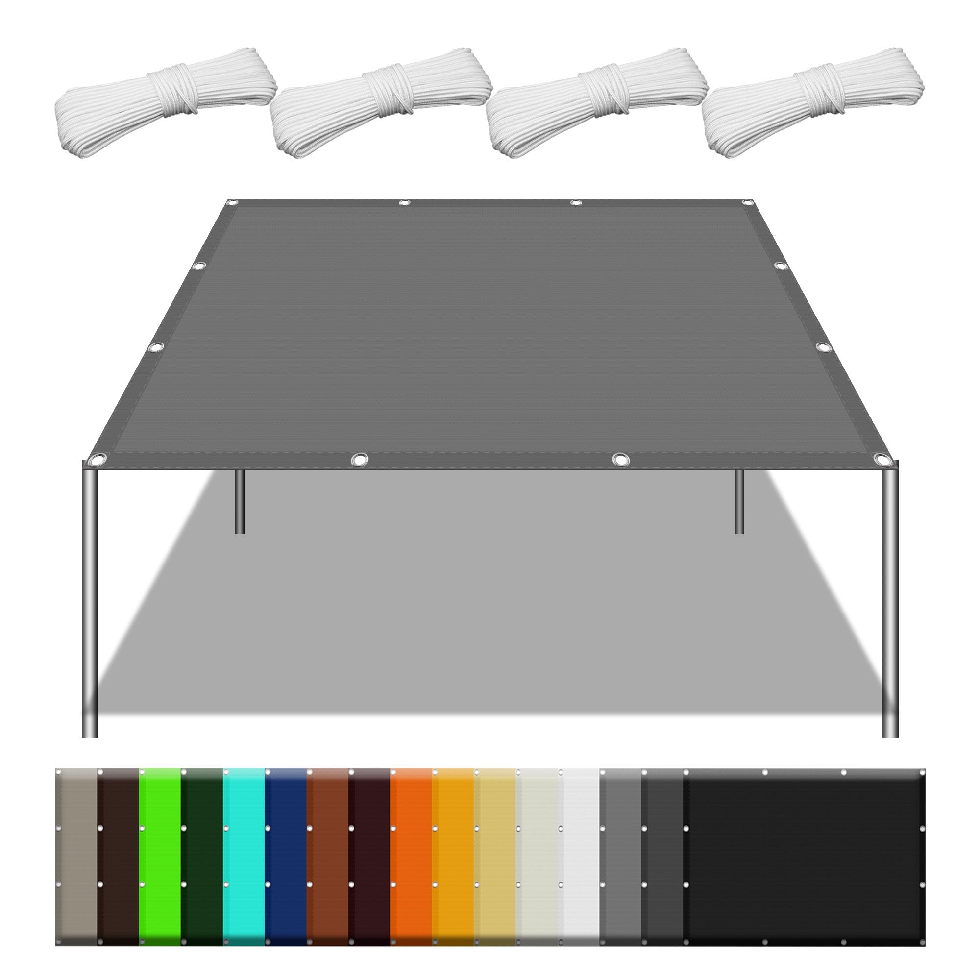 Protection rayons UV avec ce voile d'ombrage imperméable 2.6x4m gris clair pour jardin et terrasse