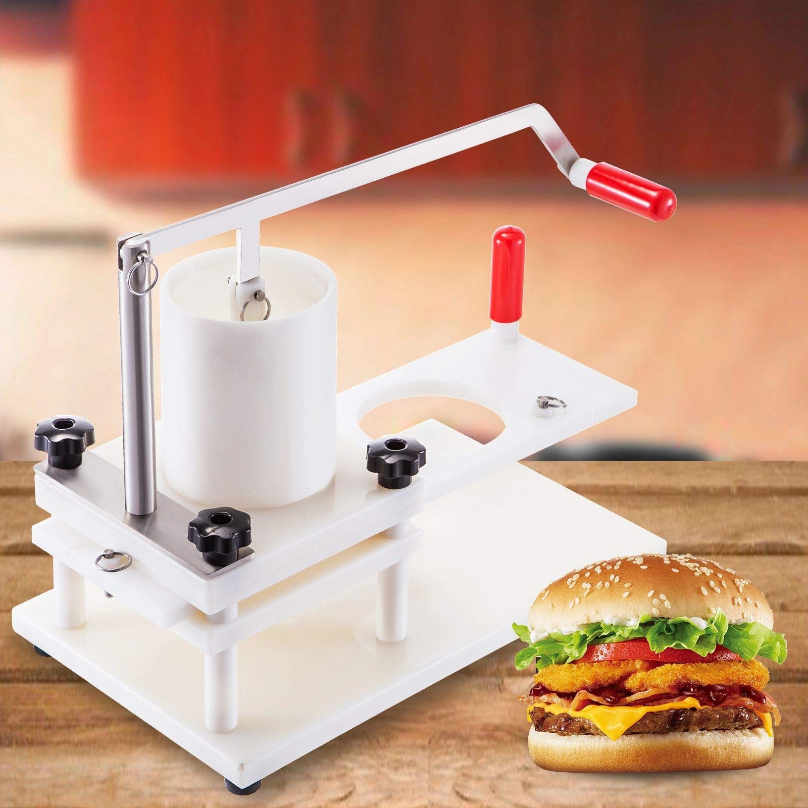 Máquina comercial para hamburguesas de 130 mm, 130 mm, prensa manual para hamburguesas, procesador de formación de hamburguesas, mango antideslizante, para restaurantes