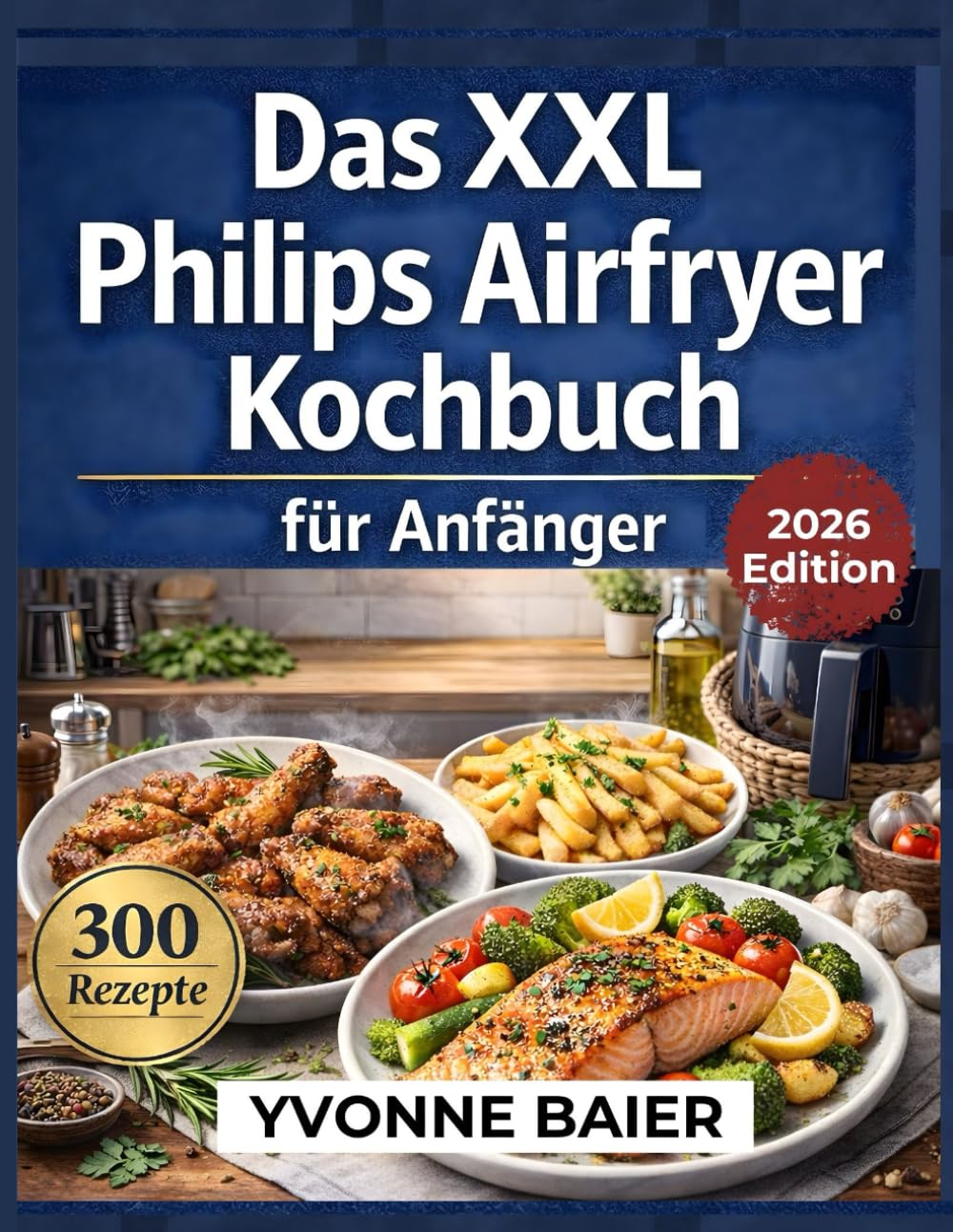 Das XXL Philips Airfryer Kochbuch für Anfänger: 300 super einfache, gesunde & alltagstaugliche Rezepte | Fleisch, Fisch & beliebte Airfryer-Klassiker | Inklusive 60-Tage-Ernährungsplan