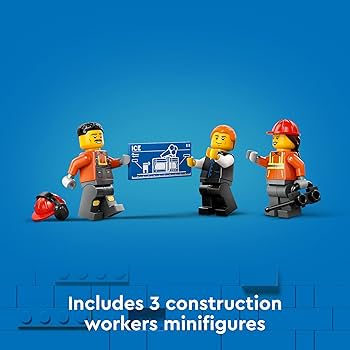 【新品】NAUGHTY CONSTRUCTION LEGO City Rotating Excavator with 360° Cab & 3 Minifigures