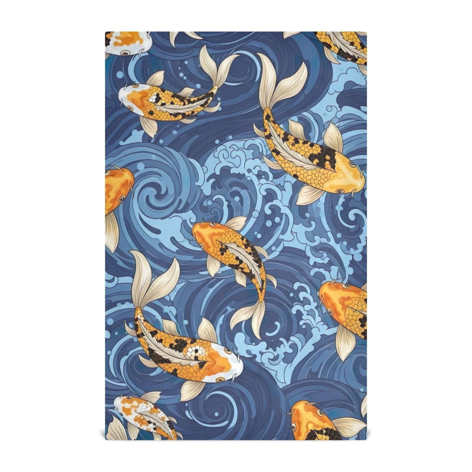 Torchon de cuisine bleu marine Elegant Fish lot de 6 essuie-mains coton 71x46 cm