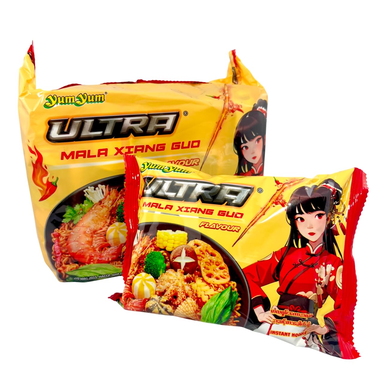 YUM YUM ULTRA Instant Noodles Mala Xiang Guo Flavor (Dry) Spicy (85g) (30 Packs)