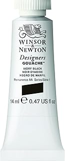 8840585 Designer Gouache - Ivory Black, 14 ml Tube - Matte Gouache Colours, Ideal for Gouache Painting, Brilliant, Lightfast Gouache Colours with Great Coverage
