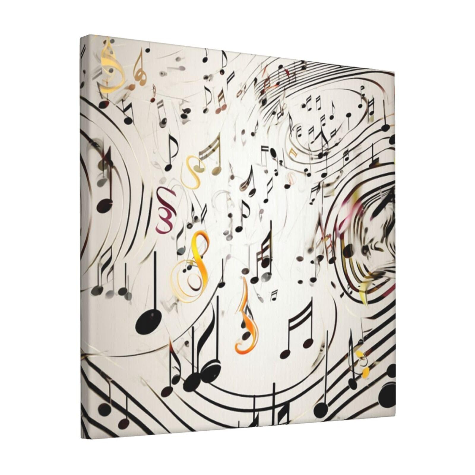 KLOPH Music Notes Print Canvas Wall Art for Living Room 12"x12" Modern Artwork Painting for Bathroom Hanging Canvas Prints Aesthetic Wallart for Bedroom Kitchen Office Wall Decor