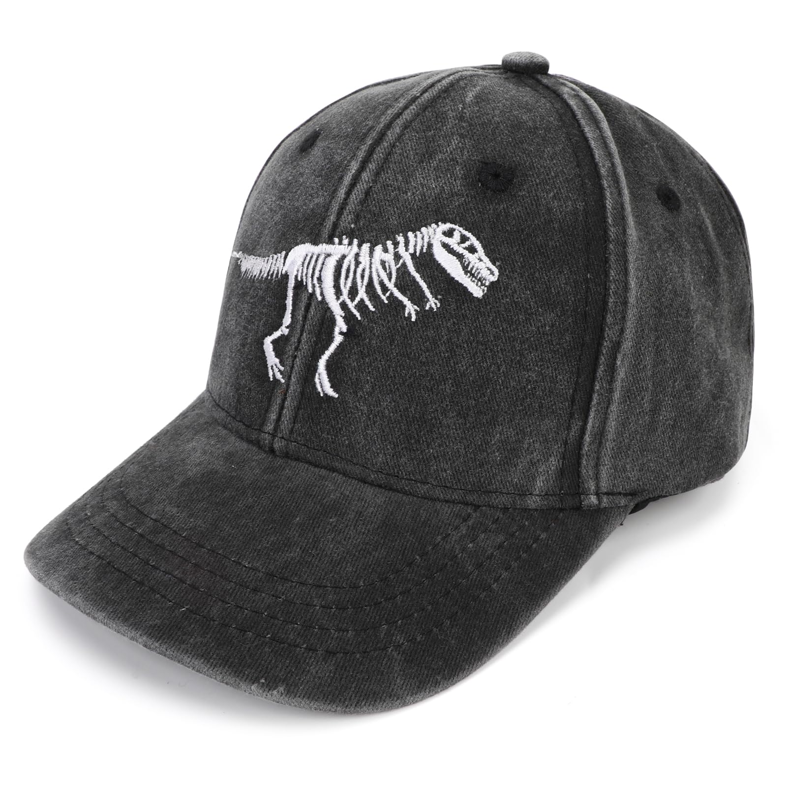 QKURT Gorra de Béisbol para Niños, Gorra de Sol de Verano, Gorra Deportiva con Protección UV, Gorra de Camionero Ajustable con Patrón de Dinosaurio para Niños de 3 a 8 Años