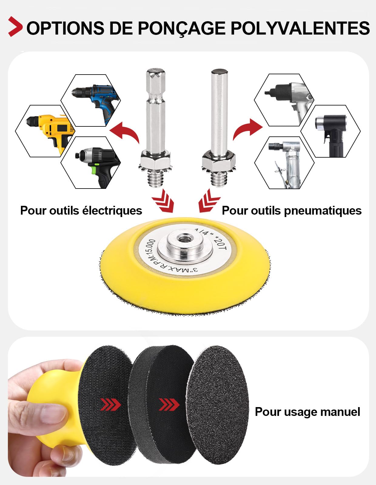 Kit Rénovateur Phare Voiture 130 Pcs, Rénovation Phare Auto et Moto, Disques Abrasifs 75mm à l'Eau et à Sec (Grains 80-5000), Kit Polissage avec Adaptateur Perceuse et Ruban de Masquage