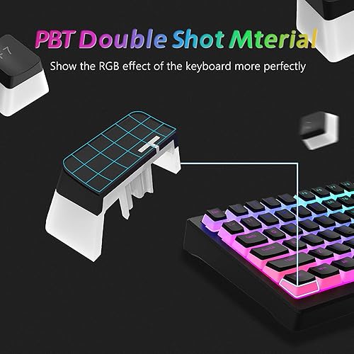 Miniatura 5 de XVX Pudding Keycaps - Juego de teclas PBT de 165 teclas personalizadas, brillo a través de las teclas, perfil OEM, compatibilidad universal para