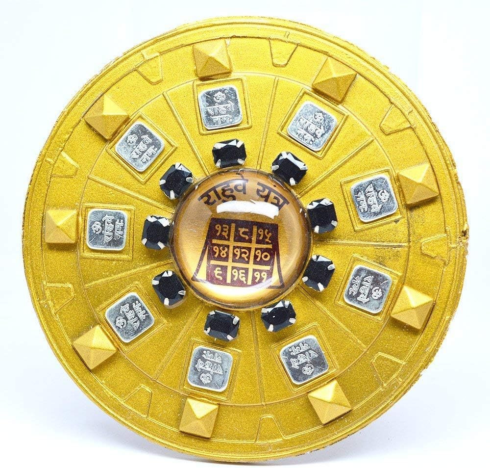 Rahu dosh nivaran Yantra Brass Gold Plated Brass Yantra rahu Yantra