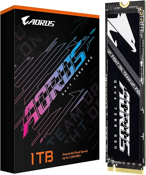 AORUS Gen4 7300 SSD 1TB (w/o Heat Spreader) PCIe 4.0 NVMe M.2 Internal Solid State Drive with Read Speed Up to 7300MB/s, Write Speed Up to 6000MB/s, AG4731TB N