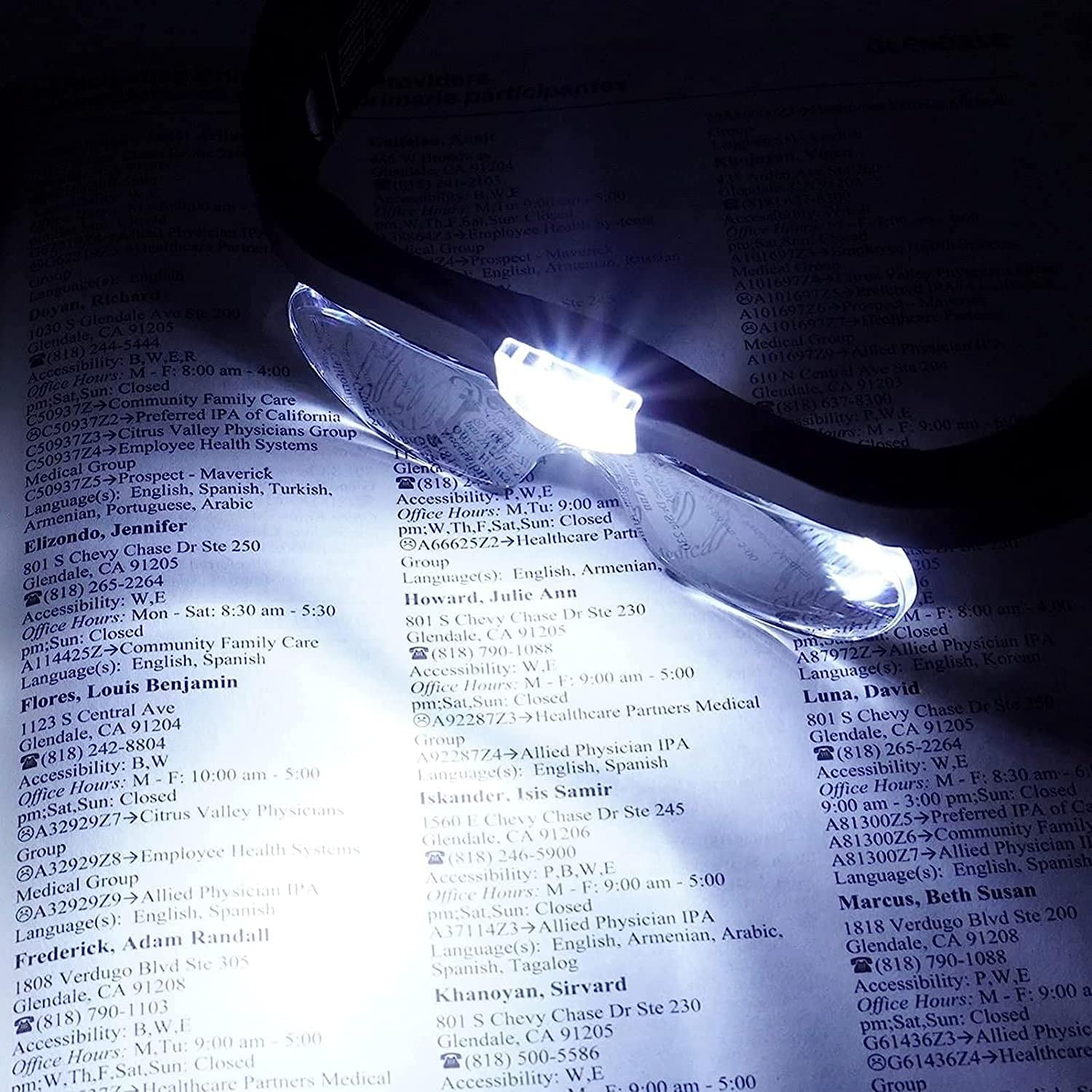 Lupa, Lupa De Lectura con Diadema, Luces Led, Lentes Desmontables 1.5X 2.5X 3.5X 5X, Gafas Manos Libres para Reparación De Relojes, Manualidades Y Pasatiempos.