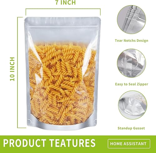 Miniatura 2 de 50 bolsas de Mylar para almacenamiento de alimentos, bolsas reutilizables de Mylar con absorbentes de oxígeno de 400 cc de grosor de 9.44 mil,