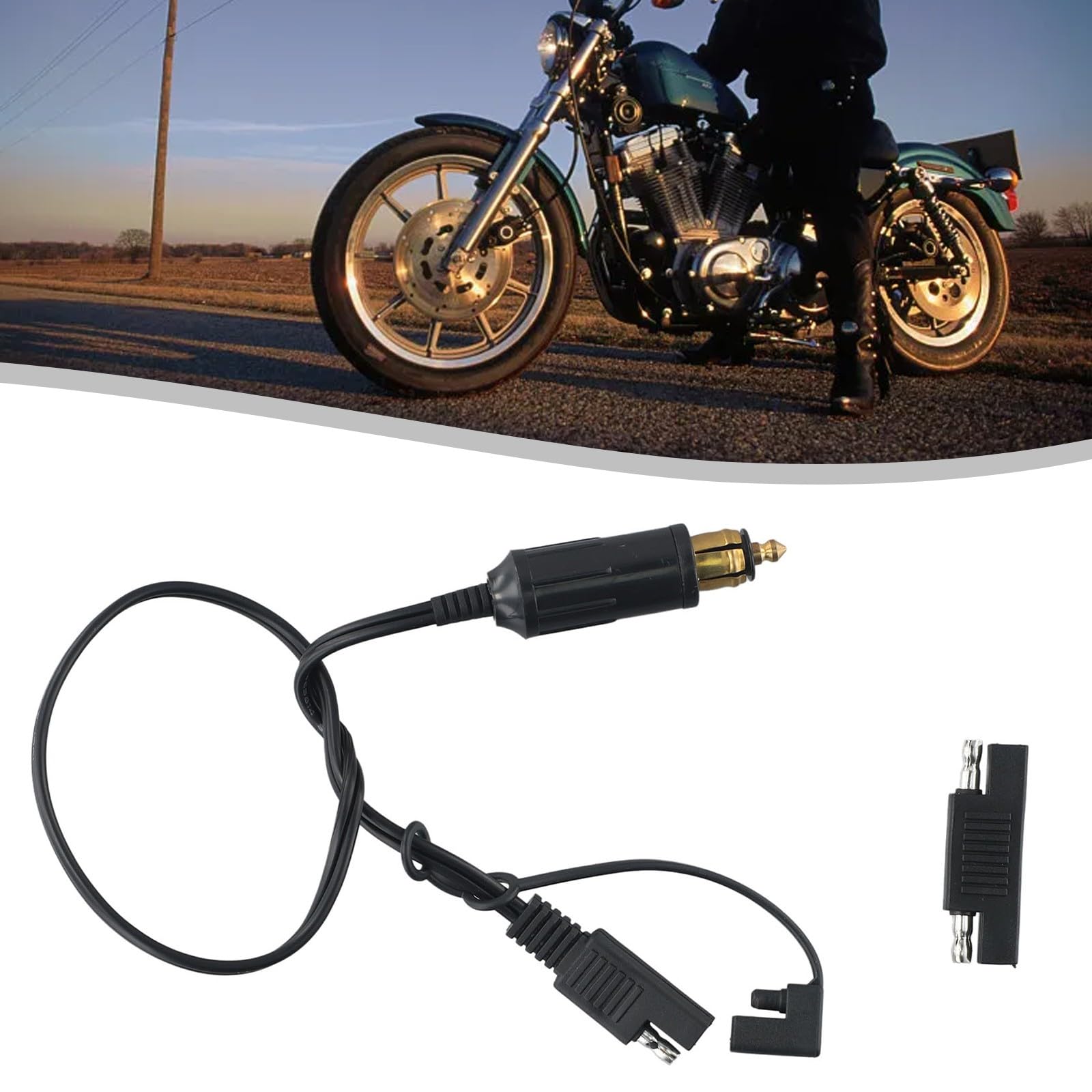 SAE auf für BMW Motorrad-Batterie-Ladekabel, 40,9 cm, 18 AWG, Schnellanschluss zum Laden, Heizen, GPS und Reifenaufpumpen, stabiler Kunststoff-Metalldraht