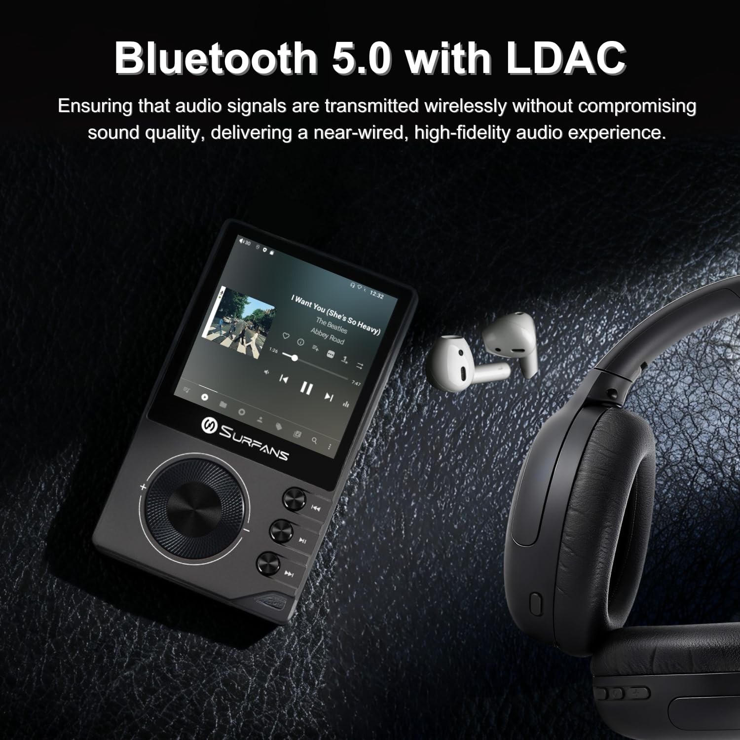Surfans F20 Pro Android HiFi Musikplayer, Dual ESS9018 DAC, DSD512, WiFi & Bluetooth LDAC, 4.4mm Balanced Ausgang 500mW, Spotify & Tidal, Tragbarer DAP