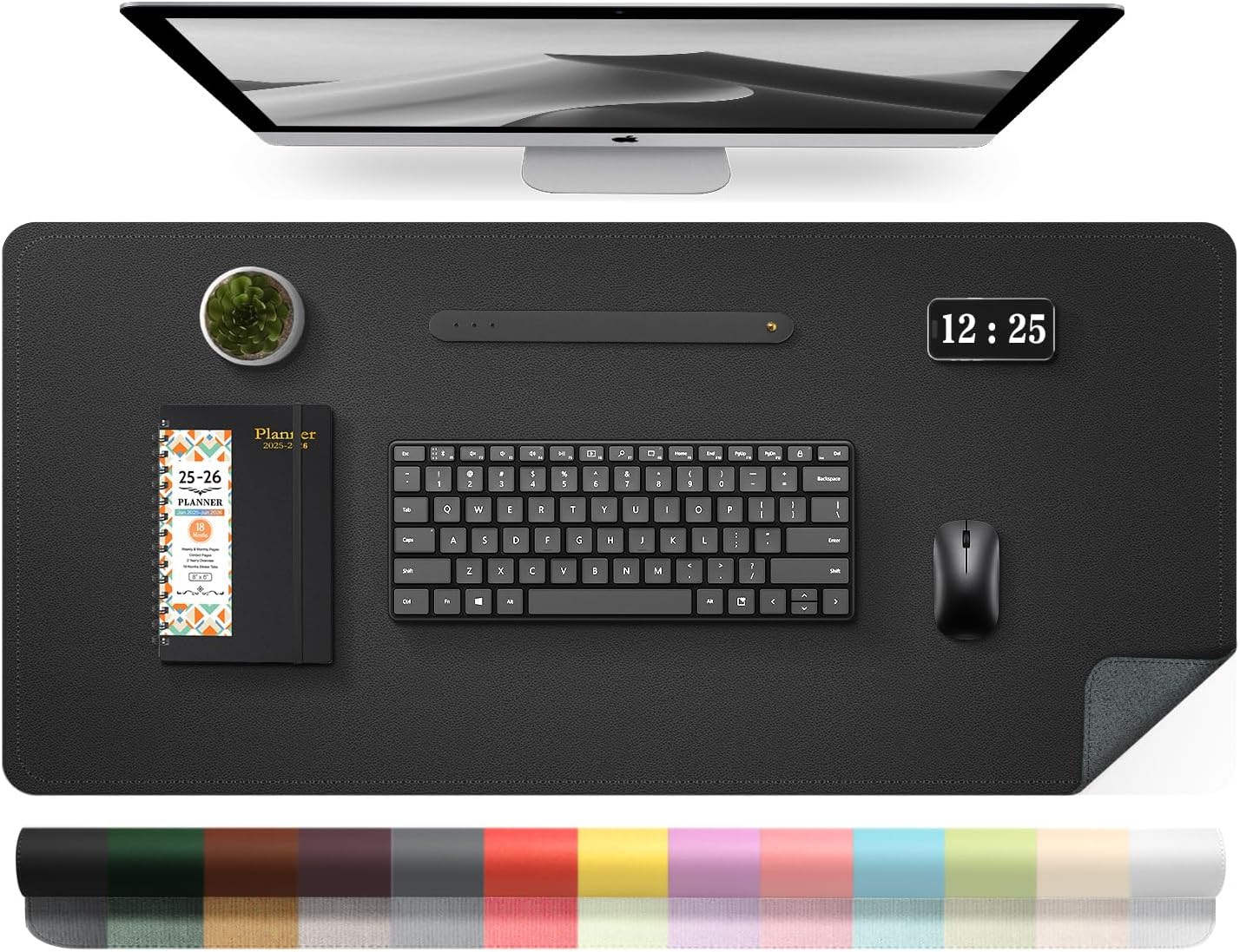 BLESWIN Leather Desk Pad Protector, Waterproof Computer Mat, Laptop ...