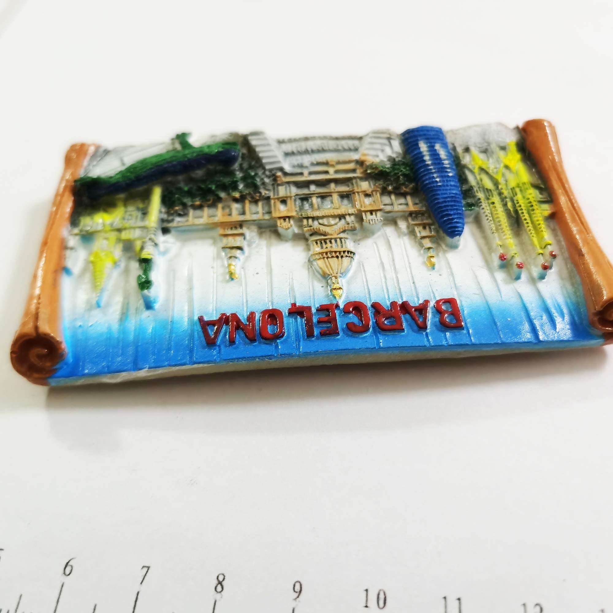 Magnete Frigorifero 3D Barcellona Spagna - Souvenir Turistico In Resina - Regalo Artigianale Per Collezionisti E Decorazione Casa - 4