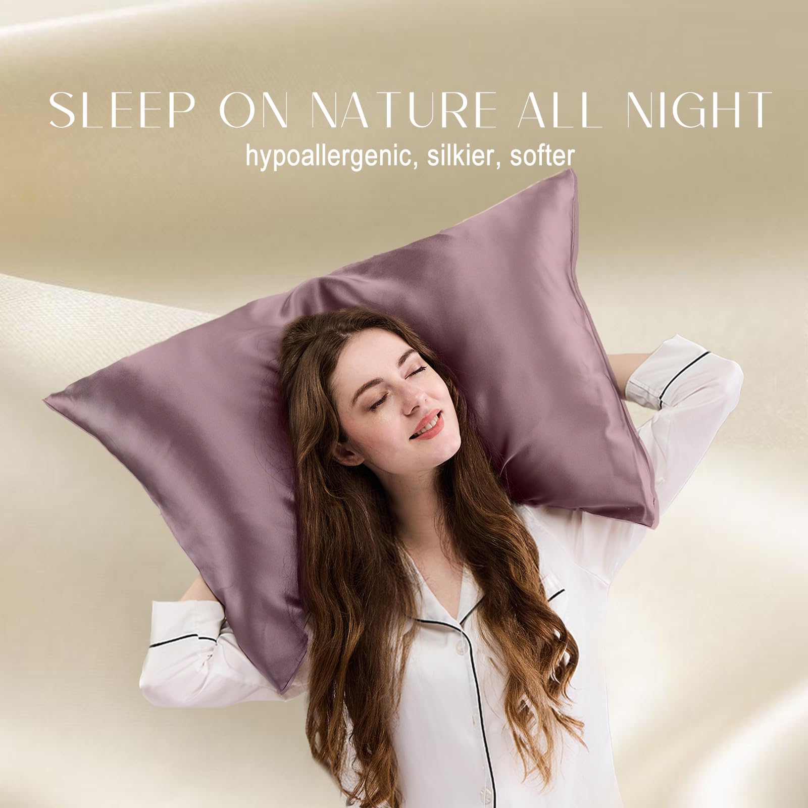 ZIMASILK Federa 100% Seta di gelso per capelli e pelle, Federa per cuscino in seta naturale da 19 momme, entrambi i lati sono realizzati in seta(1 pezzo, Viola, 50x75cm)
