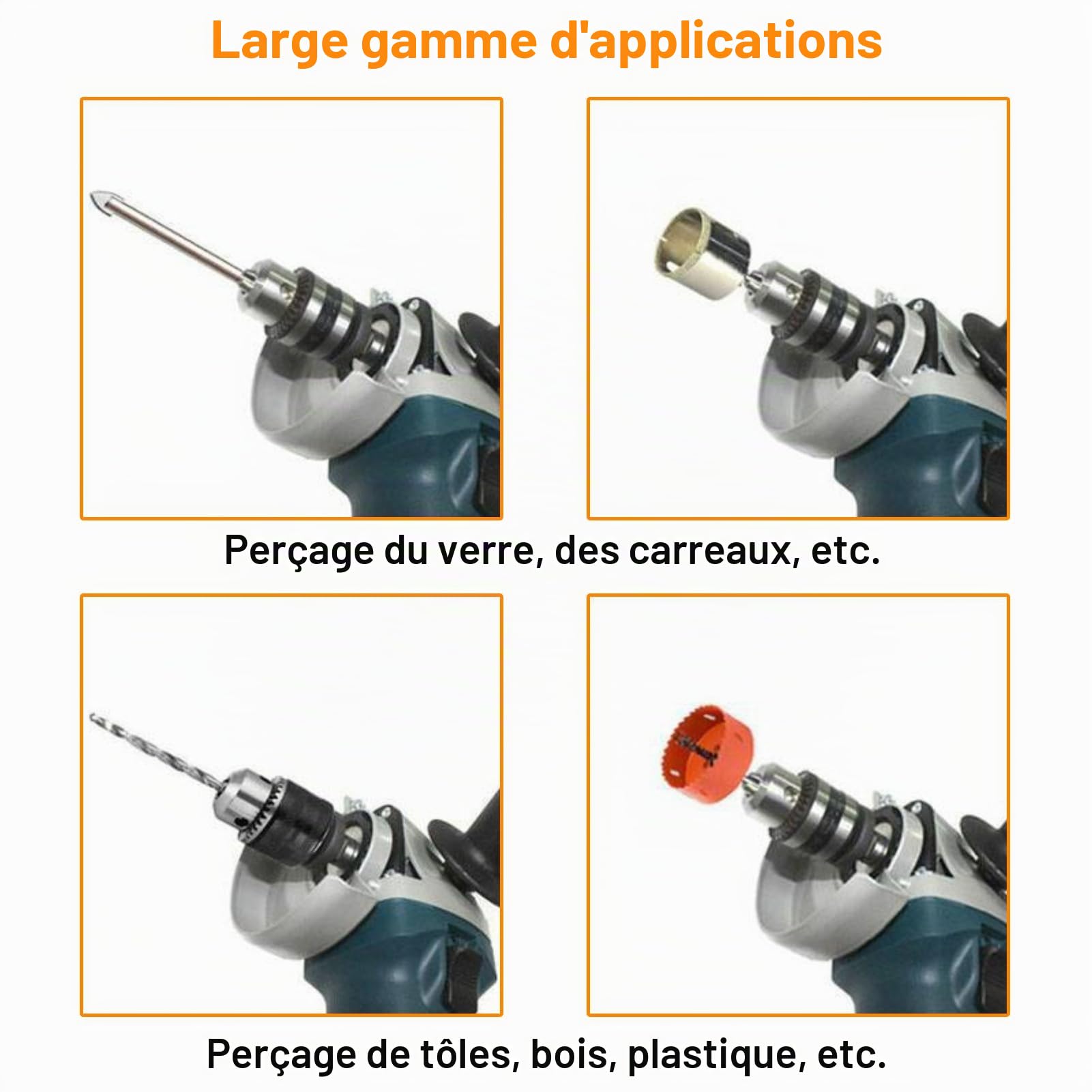 Mandrin de perçage 3,0-16 mm 1/2-20UNF - Type de clé - Adaptateur SDS Plus - Accessoires pour marteau perforateur - Perceuse à percussion - Couronne dentée