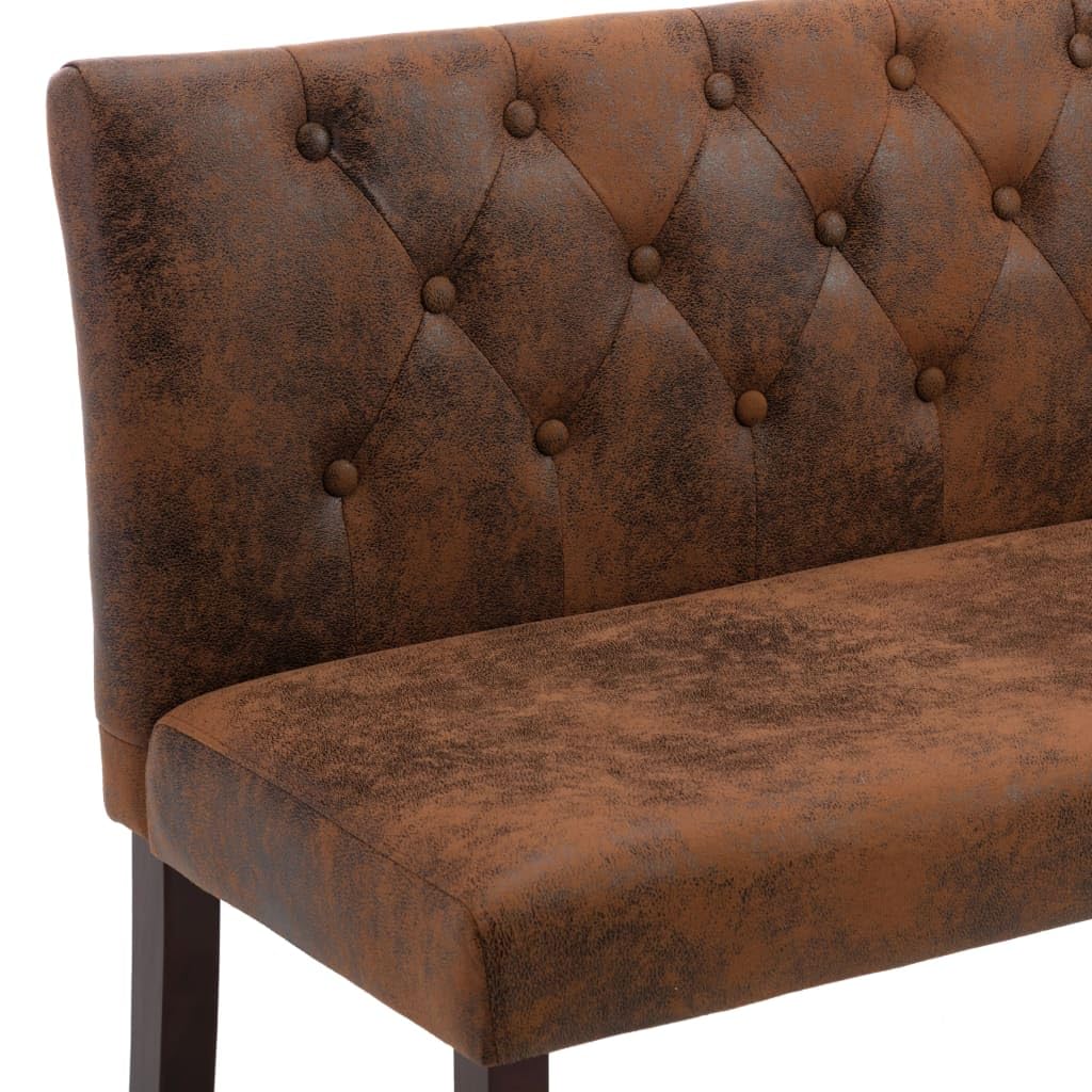 vidaXL Banco Sofás Recepción Sillas Asiento Muebles Decoración de Entrada Hogar Porche Recibidor Oficina de Piel de Ante Artificial Marrón