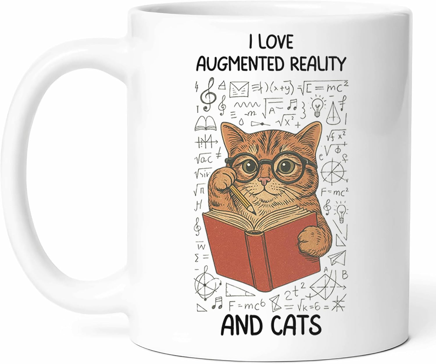 Augmented Reality And Cats Mug - Tech Coffee Cup - Developer Funny Gift From Fans - Virtual Tea Mugs - Digital Experience Cups - 11 Oz Ceramic Gifts For Programmers, Birthday, Him, Her, Christmas