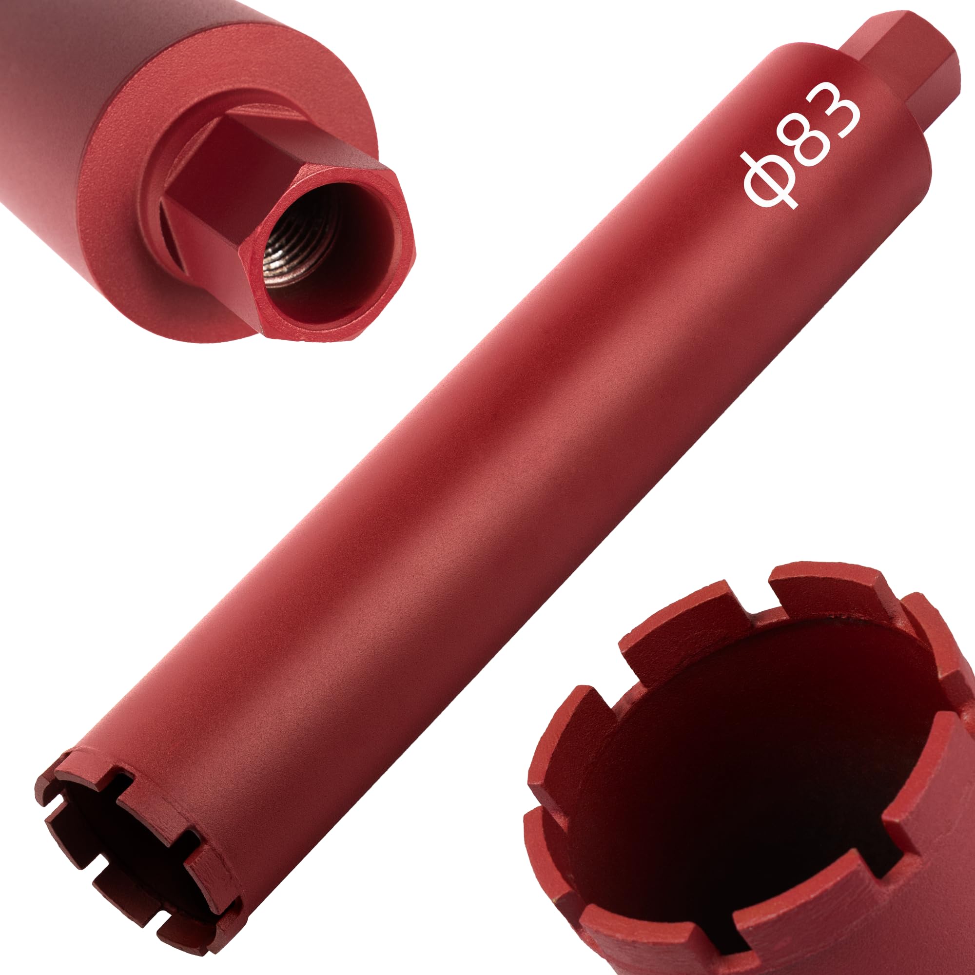 Couronne de Forage Diamantée Ø83 mm,1 ¼" UNC,Longueur Disponible 400 mm,Scie Cloche Diamant avec Segments Soudés au Laser,Foret Diamant pour Carotteuse pour Béton,Maçonnerie,Granit,Pierre