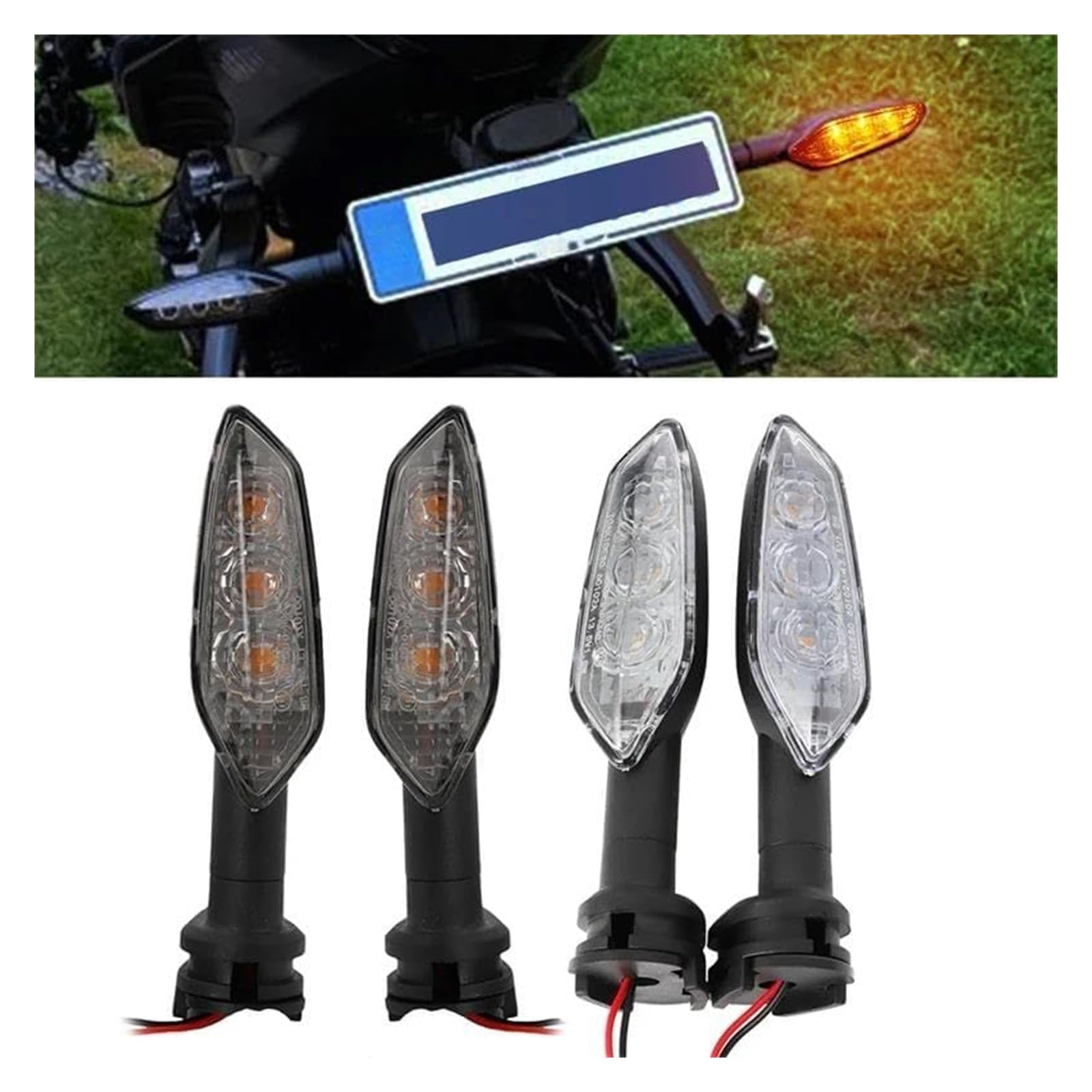 para Yamaha YZF R6 R1 R3 R7 R9 R15 MT07 MT09 para Tenere 700 para Tracer 900 FZ 16 1 Luz Indicadora De Señal Giro LED Funcionamiento Moto Intermitentes Indicadores | 4pcs Smoked