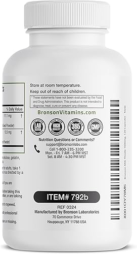 Miniatura 7 de Cápsulas de cardo lechoso 1000 mg con Silymarin marianum y raíz de diente de león suplemento para la salud hepática 120 cápsulas