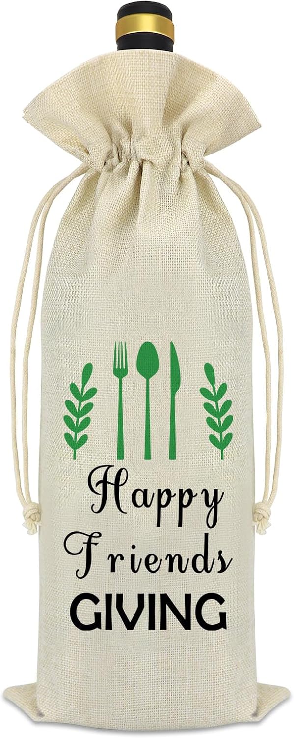 Friendship Themed Gifts for Her Him Wine Bag Best Friend Friendship Birthday Gifts Thanksgiving Christmas Graduation Gifts for Women Men Coworker Bestie Sister Reusable Wine Bottle Bag Cover
