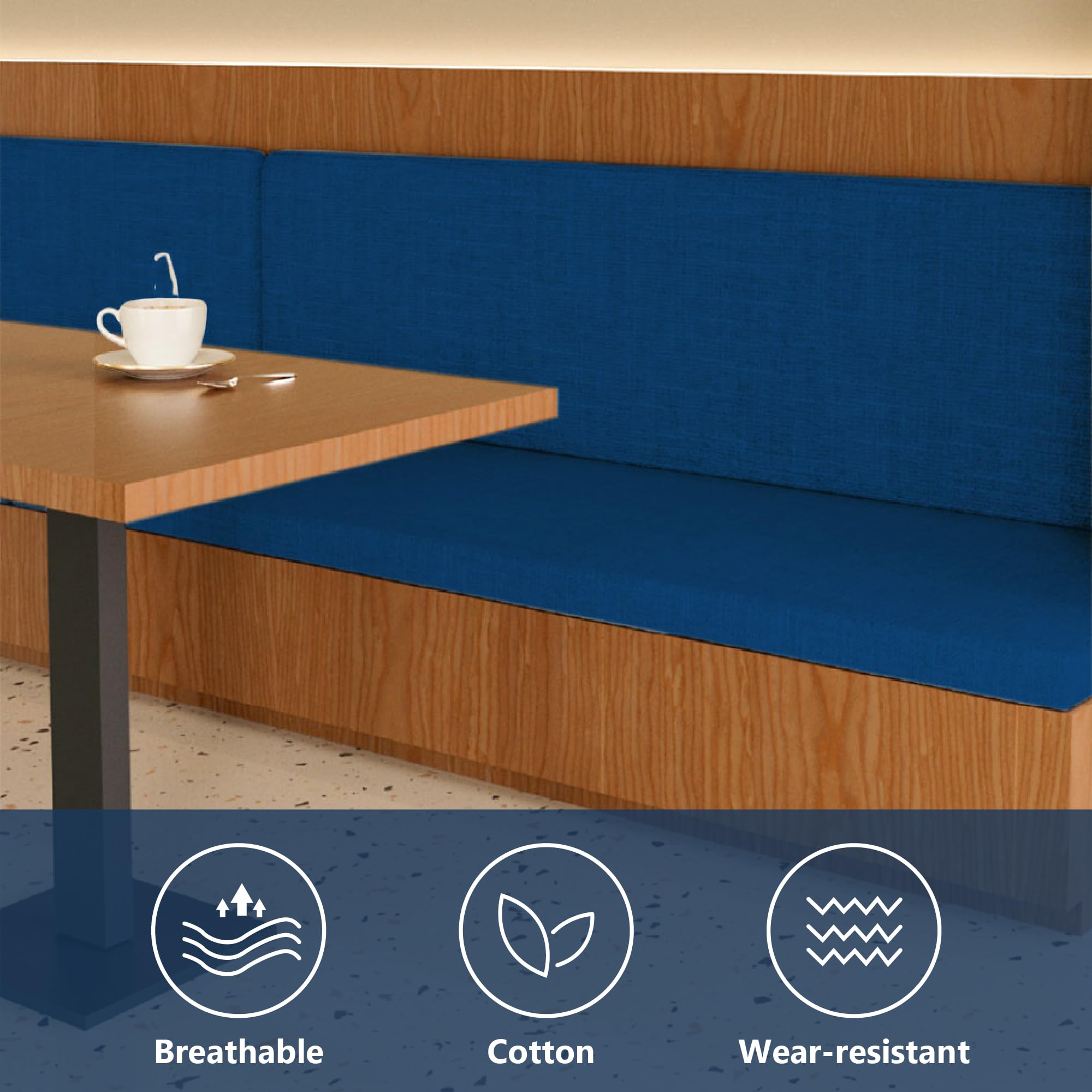 Cuscini per Panca Personalizzati 58 x 110 cm con Fondo Antiscivolo Cuscini per Panche da Giardino Patio Fodera Lavabile Davanzale Della Finest, Blu