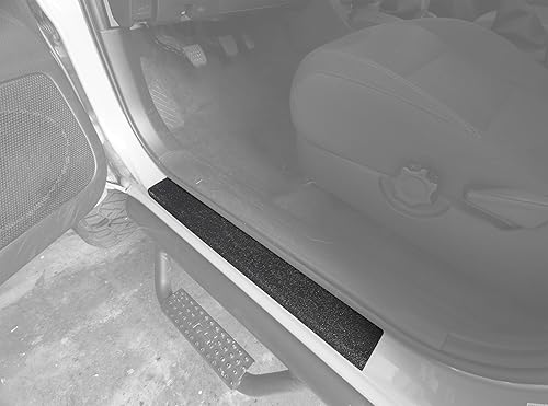 Miniatura 6 de Protección para umbral de puerta, compatible con Tundra 2007-2020, kit de 2 piezas (puertas traseras (CrewMax), negro texturizado con texto