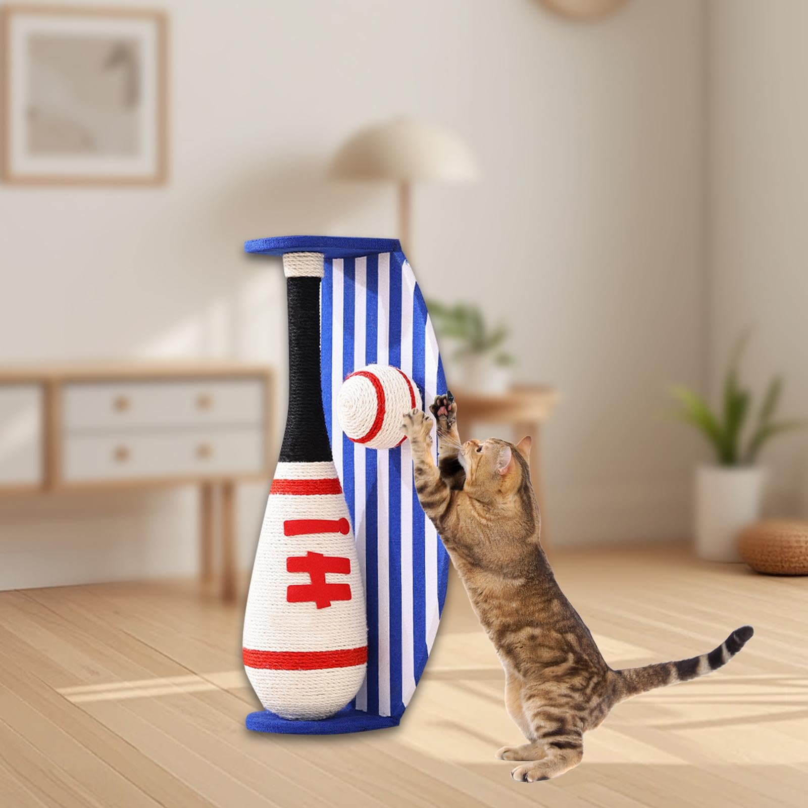 Katzenkratzbaum, Rotierendes Interaktives Kratzspielzeug, Kletterpfosten für Bewegung.
