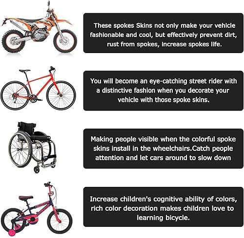 Miniatura 49 de PSLER 72 fundas de radios para decoración de tuberías para motocicleta, motocross, pit Dirt Bike Azul cielo